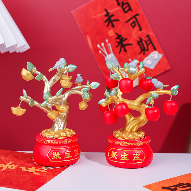 平安如意发财树摆件创意家居玄关桌面装饰财运树乔迁节日喜庆装饰|undefined