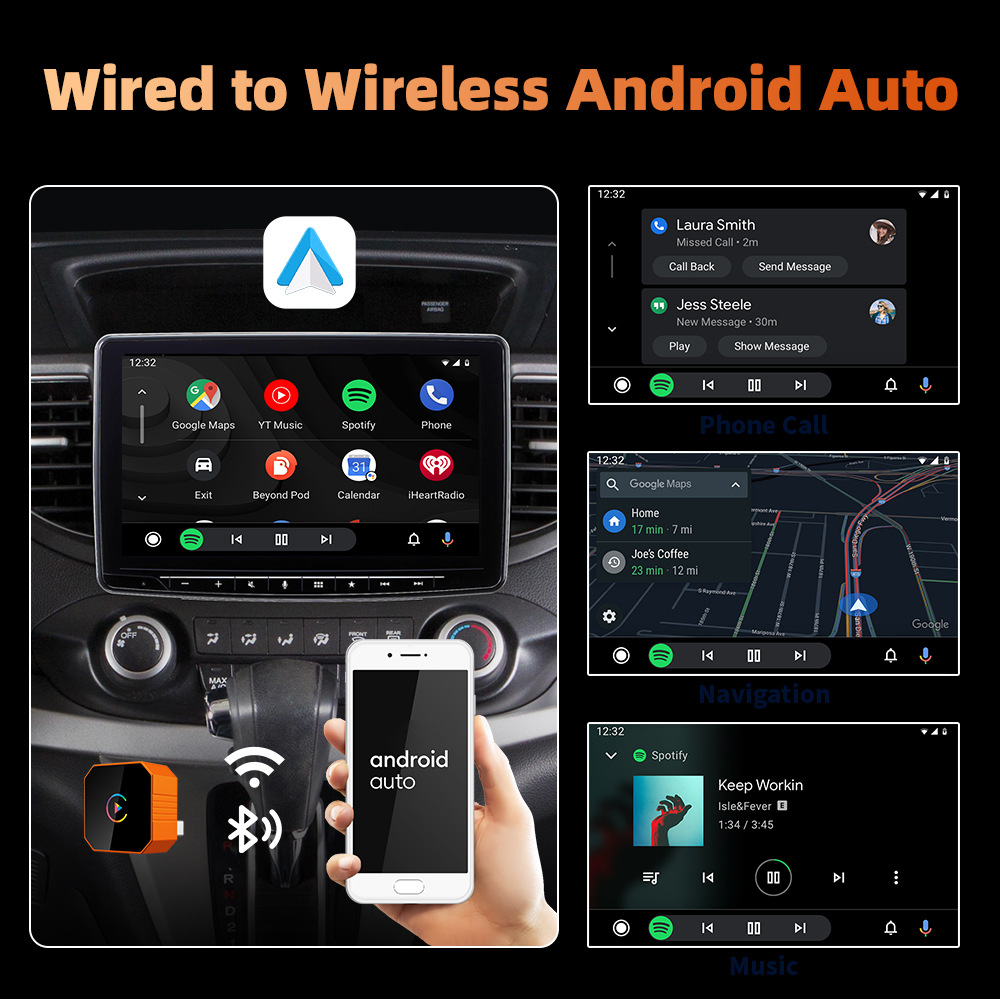 New Hot-Selling Wired-To-Wireless Carplay Box/Android Auto Two-In-One Adapter Car Connectivity Box
