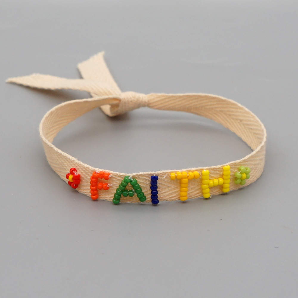 Simple Bohemian Ribbon Rainbow Love Letter Bracelet display picture 30