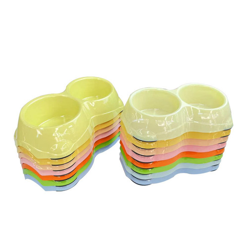 Pet bowl, feeding bowl, cat and dog bowl, melamine bowl, food bowl, top, inclined mouth, neck guard, double bowl tableware, cat and dog bowl wholesale