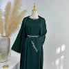 Ink green cardigan+inside+two crystal chains