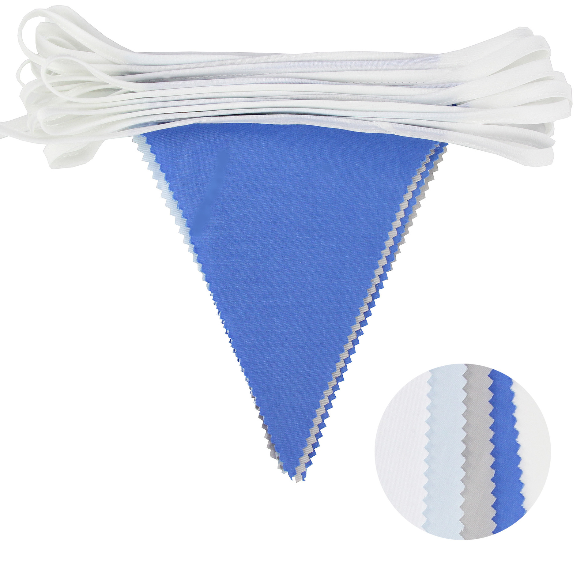 12 meters 42 pieces of colorful floral wave single layer cotton triangular flag birthday flag photo background Western wedding flag_voghion.com