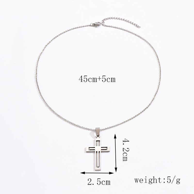 Original Design Cross Stainless Steel Plating Pendant Necklace 1 Piece