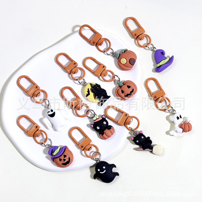 かわいい漫画シミュレーションハロウィンカボチャペンダントキーホルダーキーチェーンスクールバッグアクセサリーアクセサリーペンダントギフト|undefined