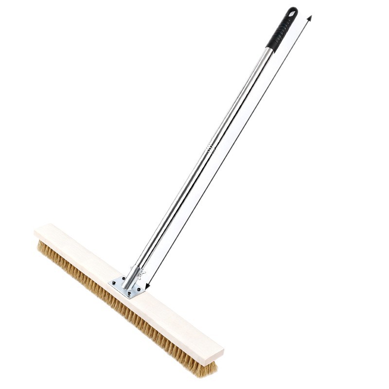 cepillo de piso de alambre de acero cepillo de piso de pelo duro al por mayor cepillo de suelo de cemento para eliminar el musgo cepillo de hierro de carretera de patio exterior cepillo de madera sólida