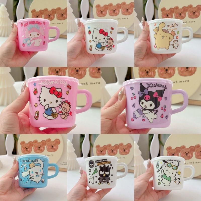 子供用ハンドルウォーターカップ幼稚園飲料水カップステッチ蓋付きマカロン漫画ミルクドリンクカップ|undefined