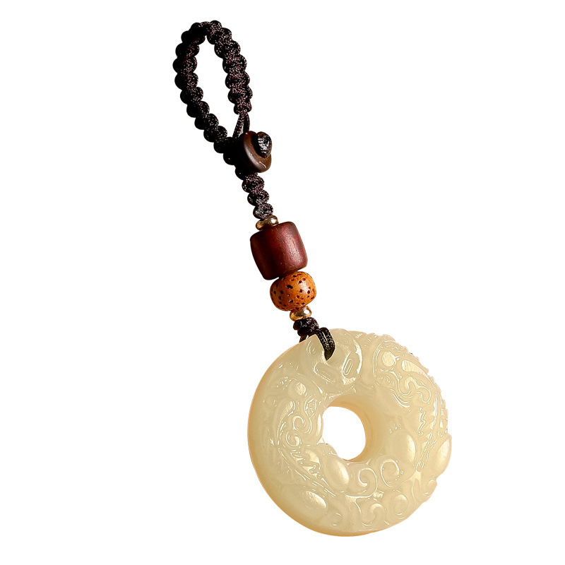 비취 핑 버클 픽시우 키 체인 행운의 운송업자 자동차 펜던트 남성과 여성을위한 고급 절묘한 휴대 전화 펜던트