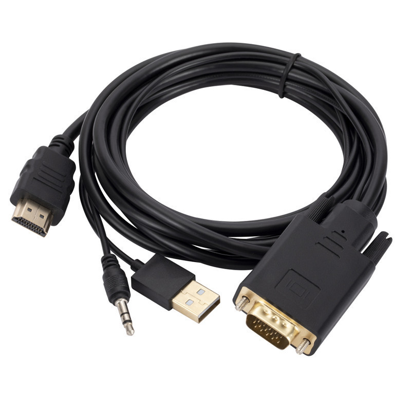 VGA-HDMI変換器オーディオ付きvga to hdmiケーブル1.8メートルコンピュータテレビ|undefined