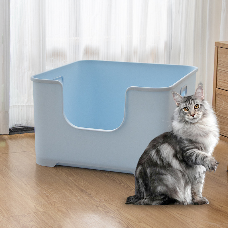 Leyoupai caja de arena para gatos de gran tamaño anti-salpicaduras semi cerrada Gato abierto inodoro gigante caja de arena para gatos gato