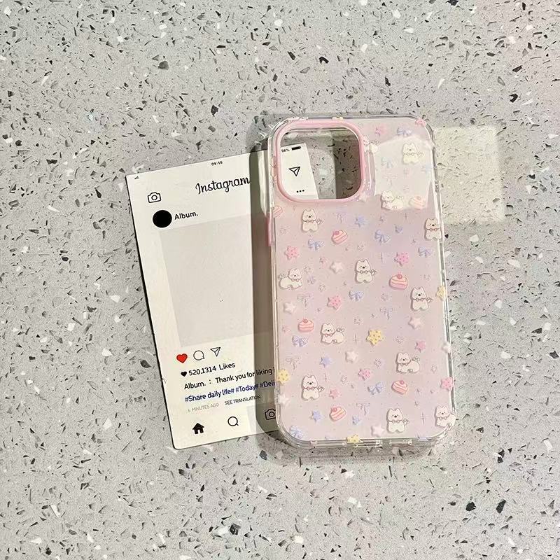 Girls ins Pink Star West Highland Funda para iPhone 16ProMax 14 Soporte Apple 15/13