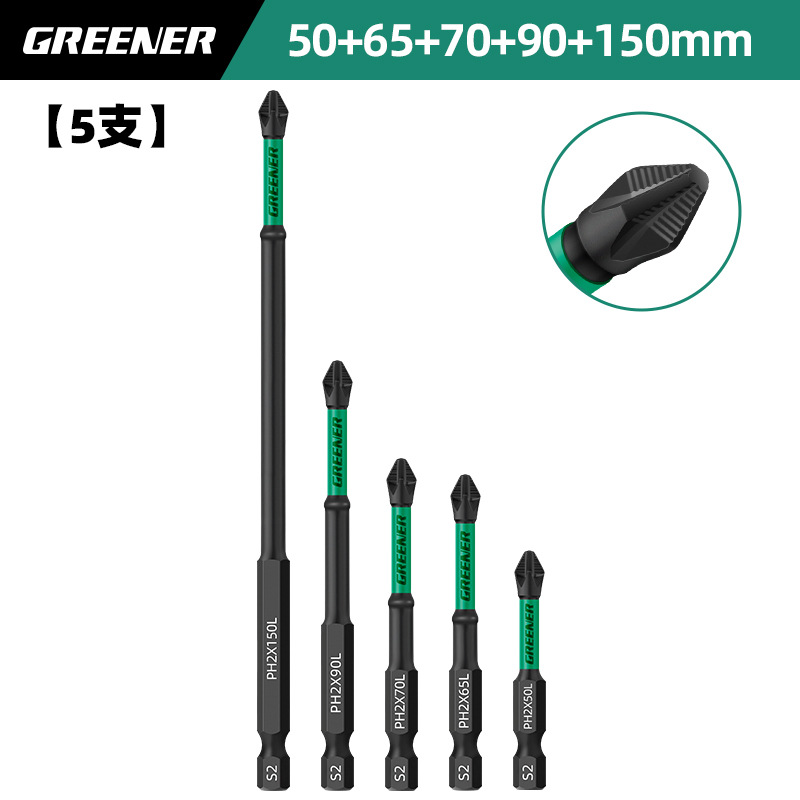 Lvlin cruzado fuerte magnetismo super duro destornillador eléctrico antideslizante perforador de mano destornillador de impacto de acero de tungsteno conjunto de pala