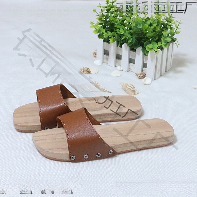 Wooden Slippers for Women, Wooden Clogs for Couples, Cool Slippers with Soles for Indoor Bathroom Use