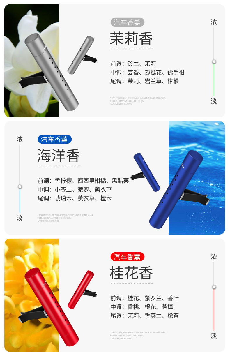 Car Air Freshener, Car Fragrance Stick, Car Interior Fragrance Tube Ornament, Osmanthus Fragrance, Century-Old Car Fragrance