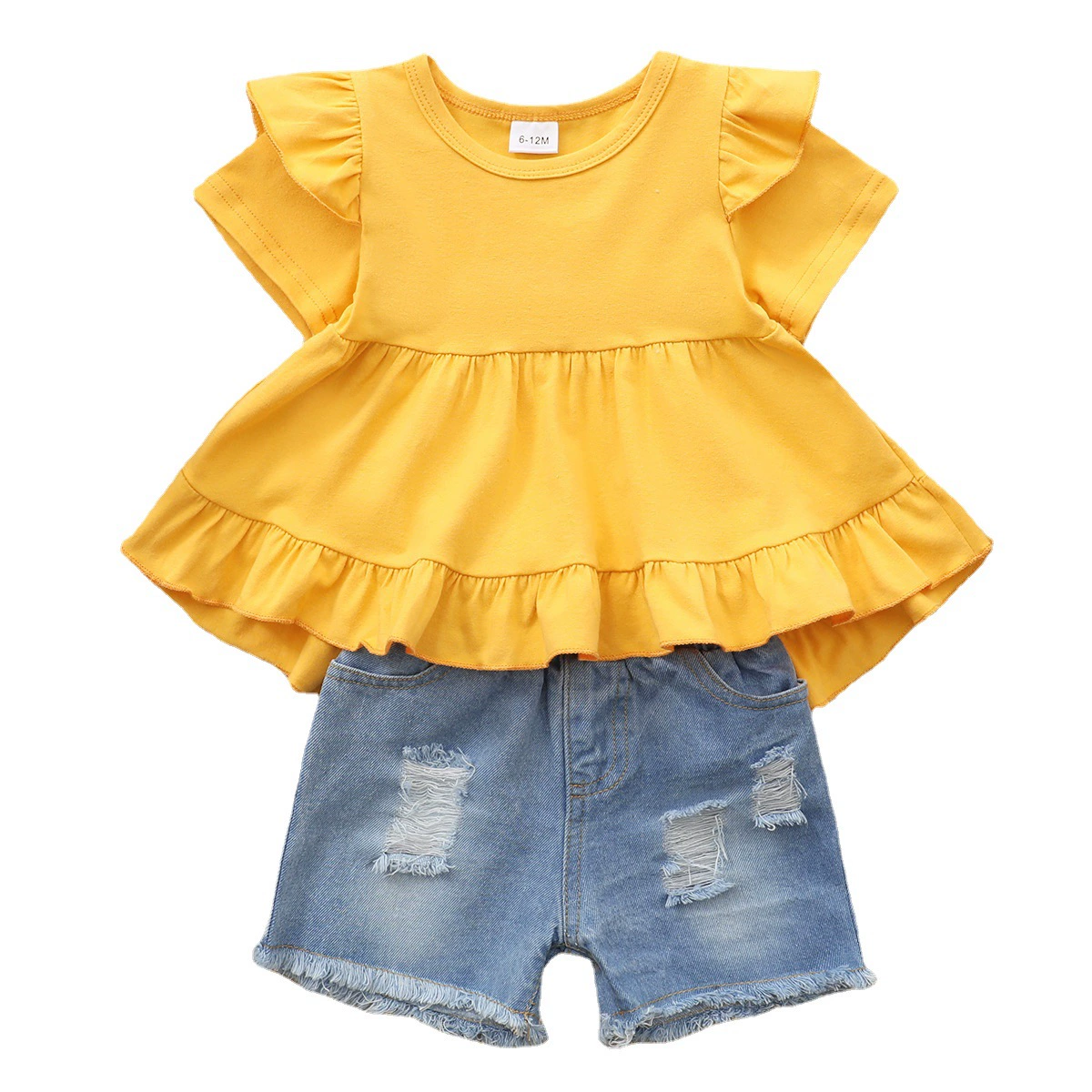 Autumn solid T-shirt, denim skirt, set, 2021 collection, Korean style, city style