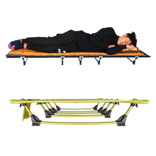 Outdoor lightweight folding bed, portable camping bed, simple camp bed, accompanying lunch break bed, camping simple leisure bed