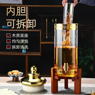 New Glass Wine Bottle for Soaking Wine, 5kg Inner Thickened Sealed Jar with High Aesthetic Value and Faucet