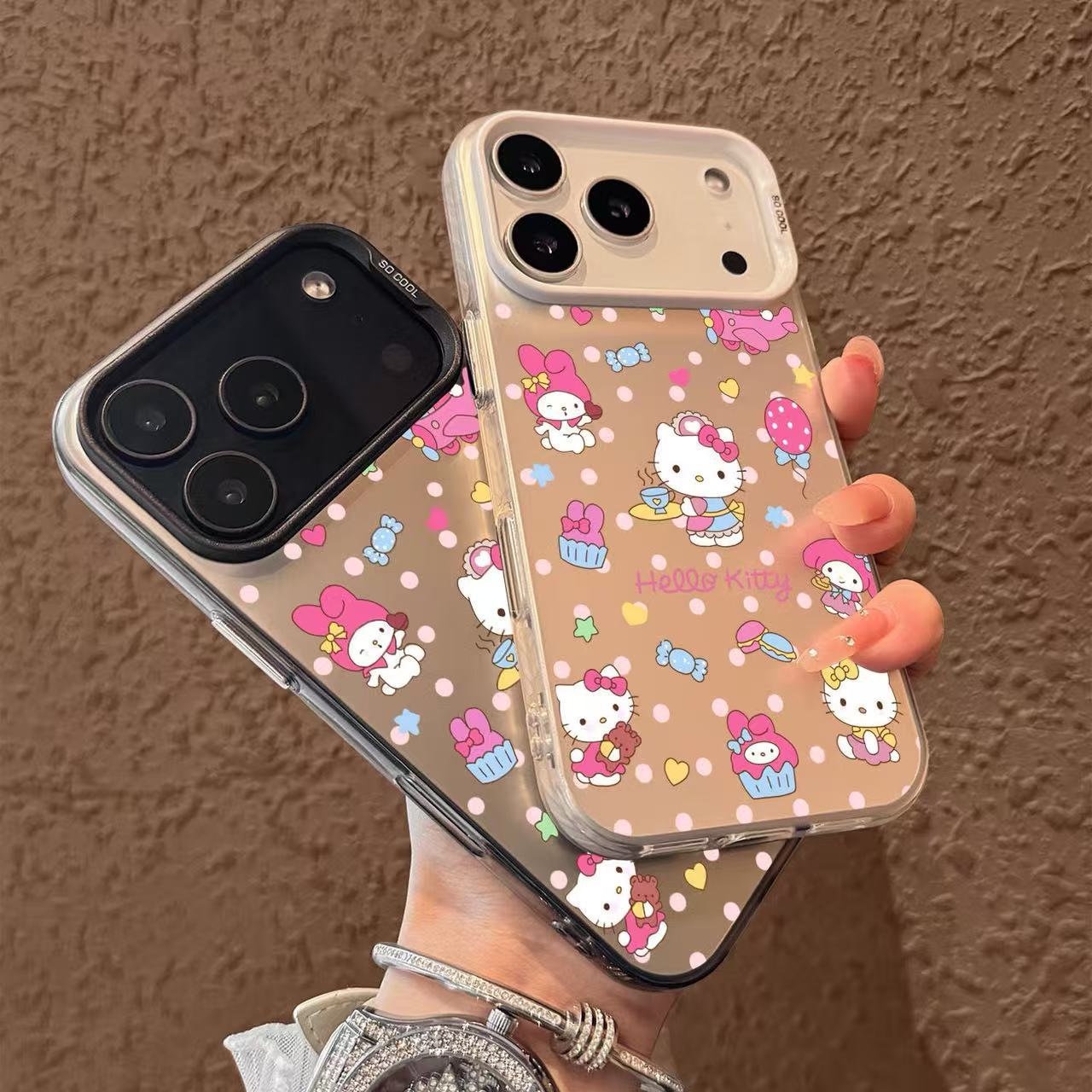 Suitable for Apple 17Promax Mobile Phone Case New Iphone17 Polka Dot Airplane Kt Cat 17Pro High-End Air
