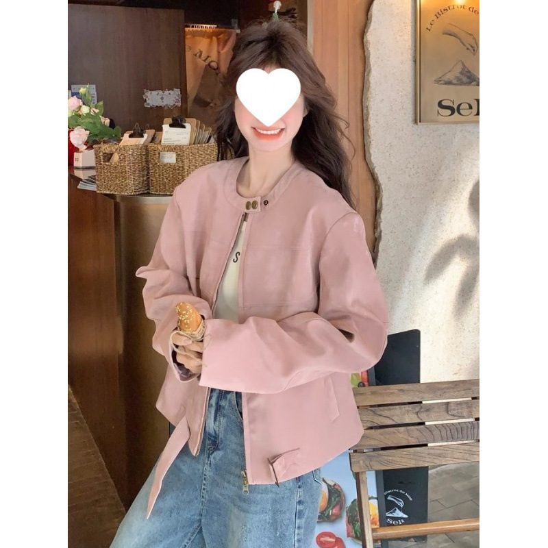 韩版外套女春秋季新款甜美小个子时尚夹克仿麂皮绒气质减龄上衣|undefined