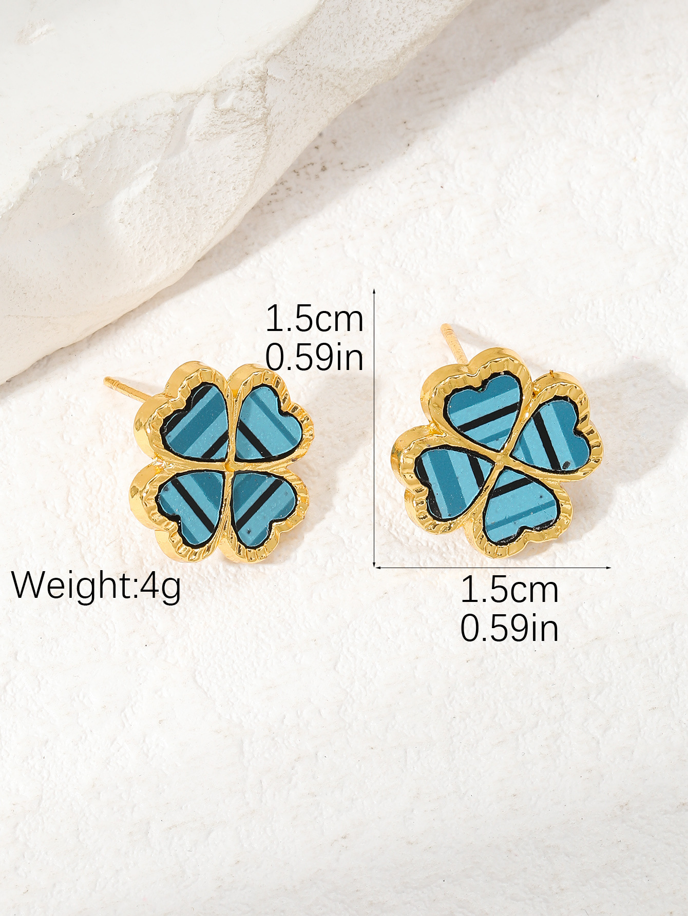 7g Weight Iron Ear Needle Material Gold Plated Plating Material 1 Pair Simple Style Classic Style Heart Shape Plating Metal Gold Plated Ear Studs