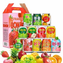 韓國海太飲料果粒果汁 葡萄汁飲料238ml*12聽整箱進口果肉飲料