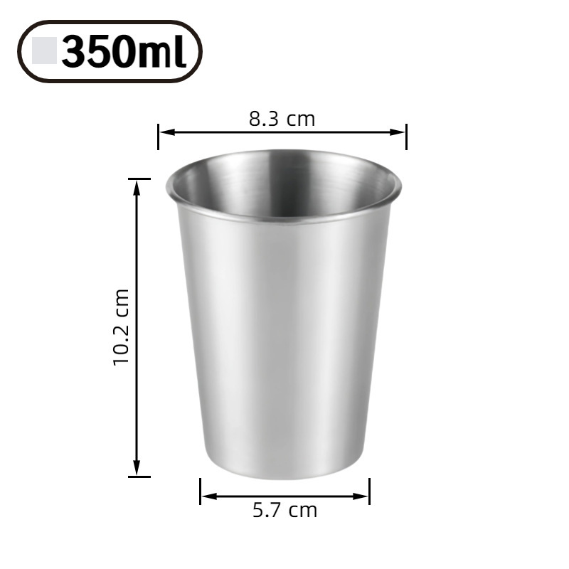 304 ステンレス鋼カップ単層水カップインビールカップ冷たいドリンクカップレストランジュースカップ落下防止カップはロゴでカスタマイズできます|undefined