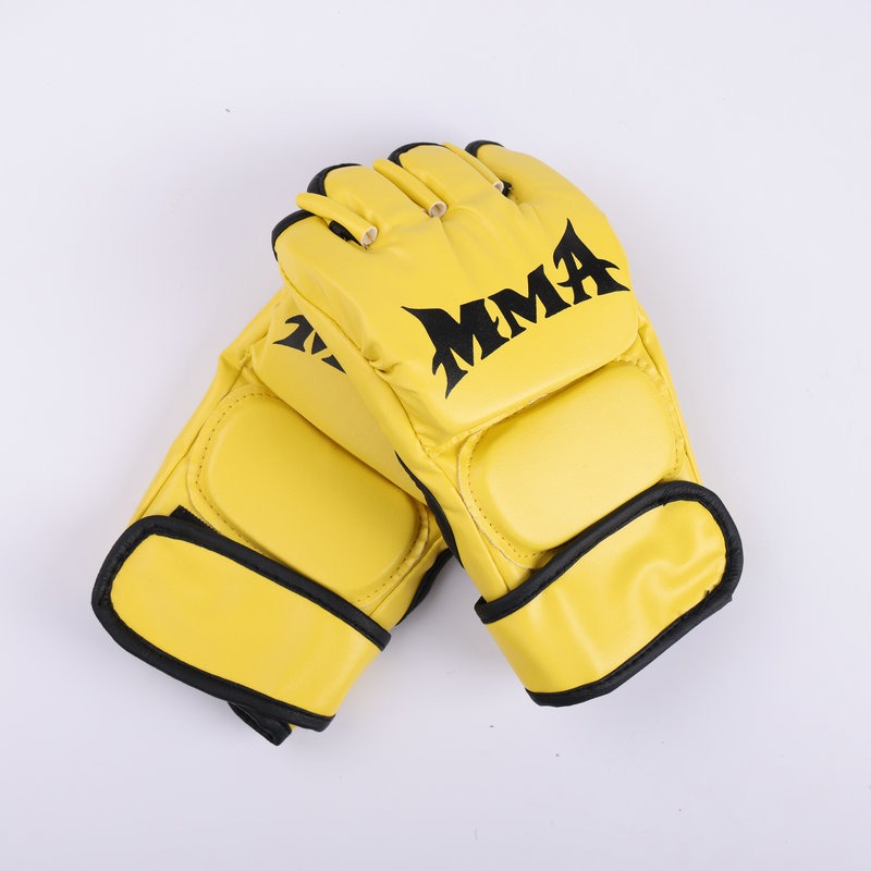 Medio dedo guantes de boxeo adultos niños Sanda lucha UFC guantes de boxeo Muay Thai boxeo entrenamiento MMA guantes de boxeo