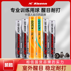 羽毛球凯胜kdb03不易烂G100专业训练室外耐打12只装鹅毛软木