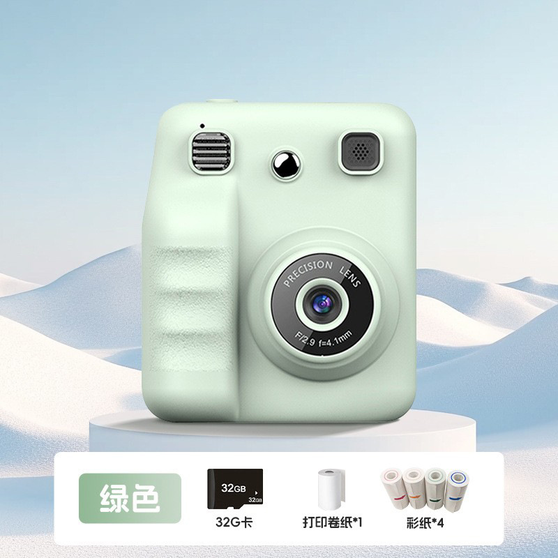 Nueva cámara instantánea transfronteriza, cámara de impresión térmica para niños Polaroid portátil, regalo del día del niño