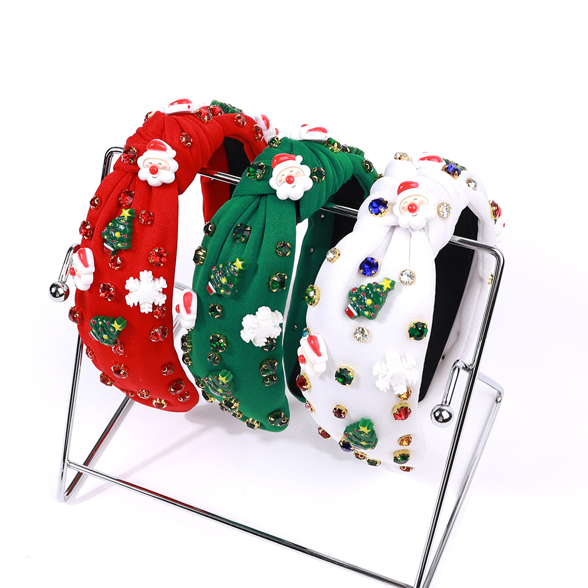 Kerst haarband met knoop versierd met strass en parels_voghion.com