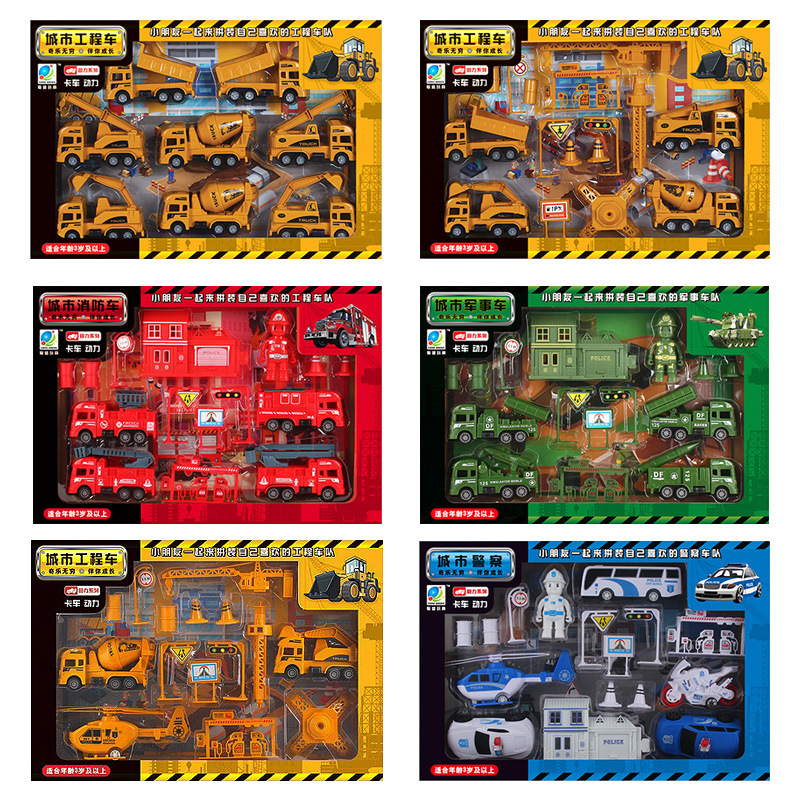 Juego de vehículos de construcción para niños, excavadora de juguete en caja de regalo, coche de juguete de ingeniería para niños de 1 a 3 años, regalo educativo renovador