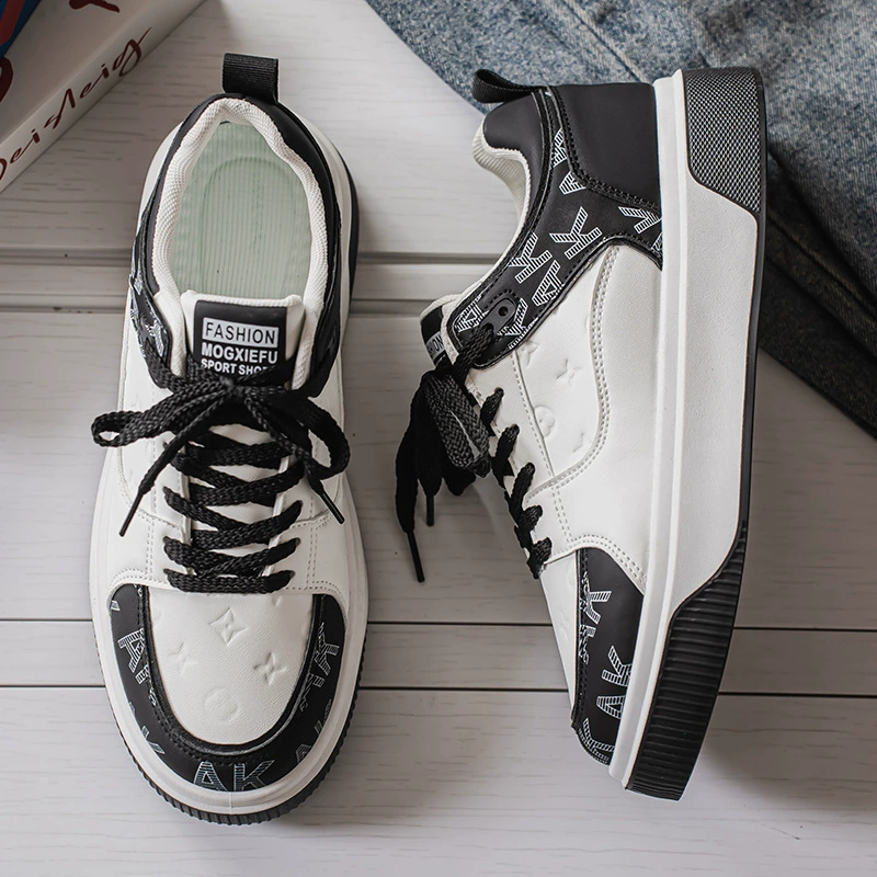 2025 новые мужские туфли весна-лето новые белые туфли модные универсальные повседневные кроссовки нескользящие износостойкие с принтом