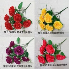 花玫瑰花牡丹塑料花假花家居装饰布艺婚庆插花室外绢布花