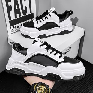 2025 Autumn Men's Shoes New Breathable White Shoes Men's Trendy Versatile Thick-Soled Sports and Casual Shoes Dad's Shoes