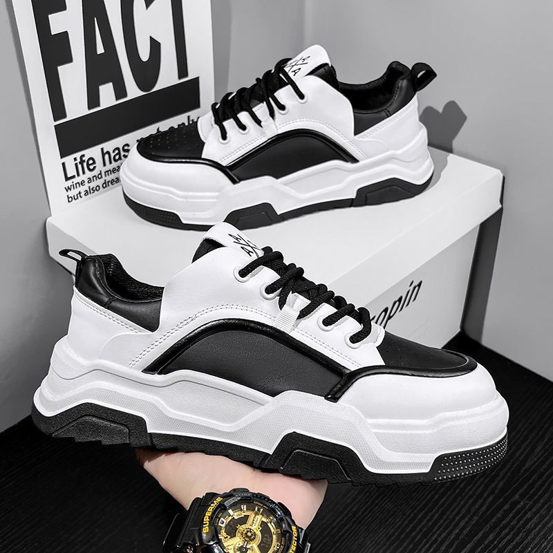 Zapatos de Hombre Otoño 2025, Nuevas Zapatillas Blancas Transpirables, Zapatos Deportivos Casuales de Suela Gruesa, Versátiles y a la Moda para Hombre, Zapatos de Papá