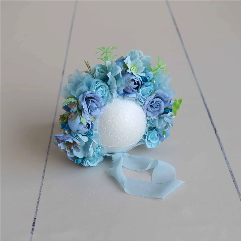 Photography props, hat for new born, set, flowered