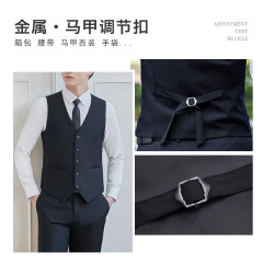 Wholesale waistcoat adjustable button metal belt buckle men's suit back D-ring strap pants three-position buckle accessories