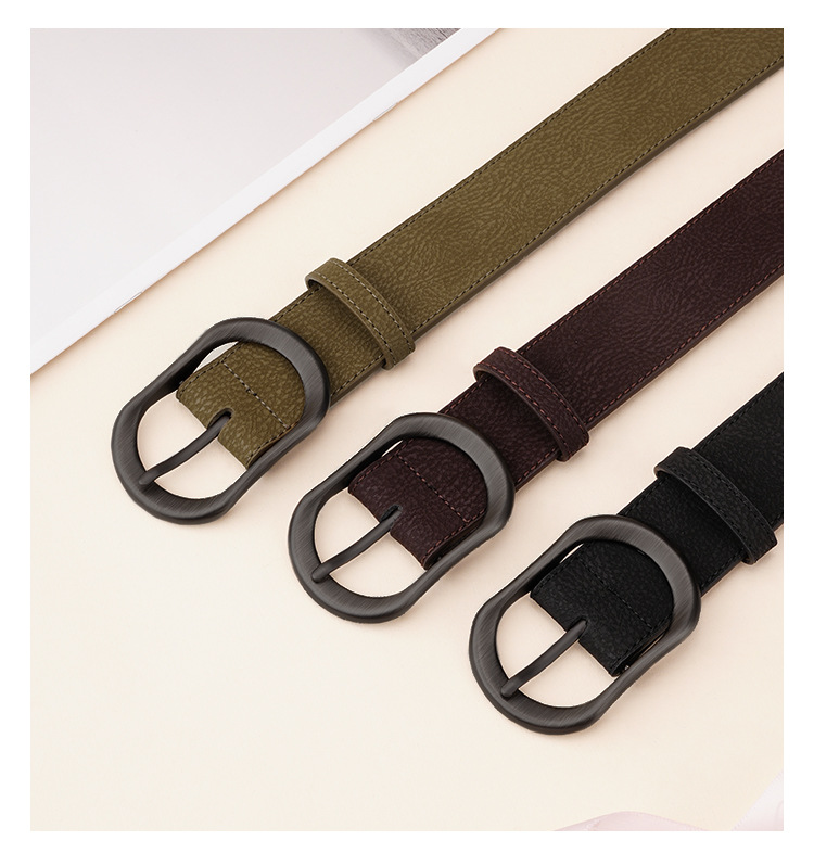 Neue Anzughose aus echtem Leder, schlichte Dornschließe, vielseitiger Gürtel aus Rindsleder für Damen_voghion.com