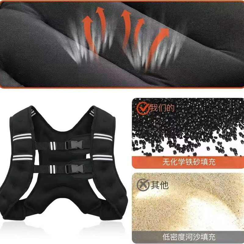 跨境负重背心男女通用可调节带有反光条适用力量健身跑步慢跑步行|undefined