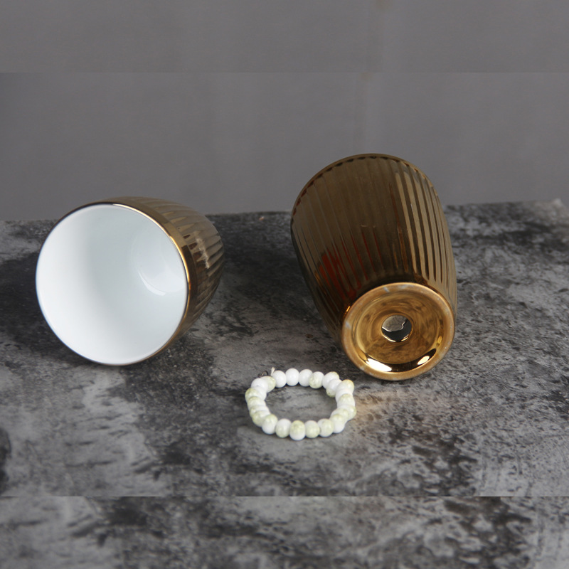 Taza de café de cerámica de oro taza de sopa taza de leche sin mango