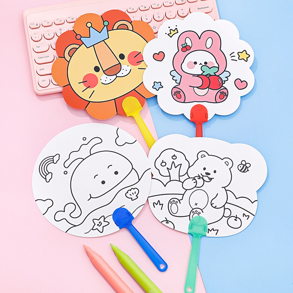 Cartoon children's round fan for students for kindergarten