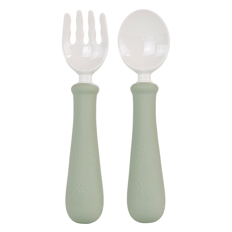 고래 PPSU 긴 손잡이 포크 숟가락-녹색
