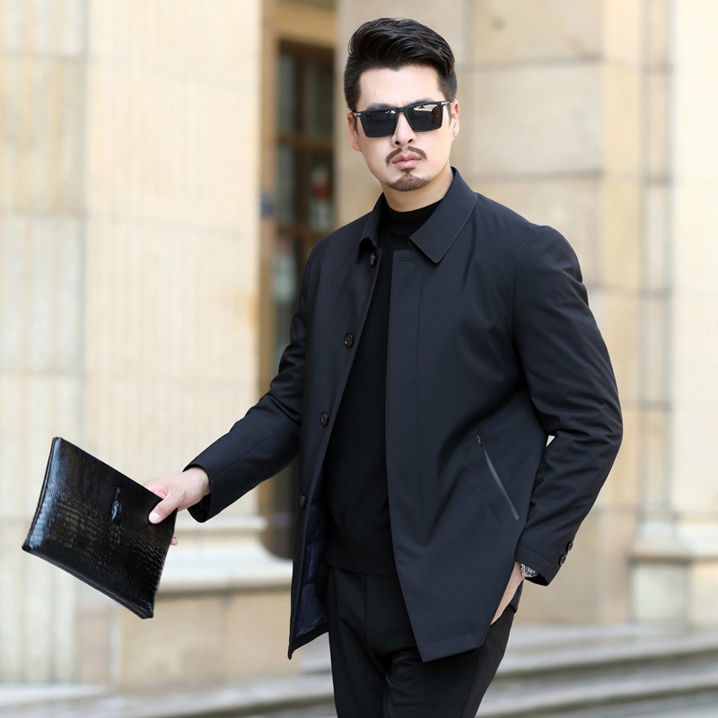 2023 Autumn and Winter New Men's Lightweight Down Jacket Business Casual Lapel Down Liner Jacket Down Jacket