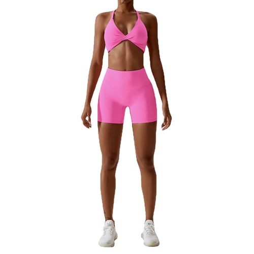 Quick-drying naked yoga suit sexy sports running fitness suit European and American cross-border beautiful back yoga suit 8013