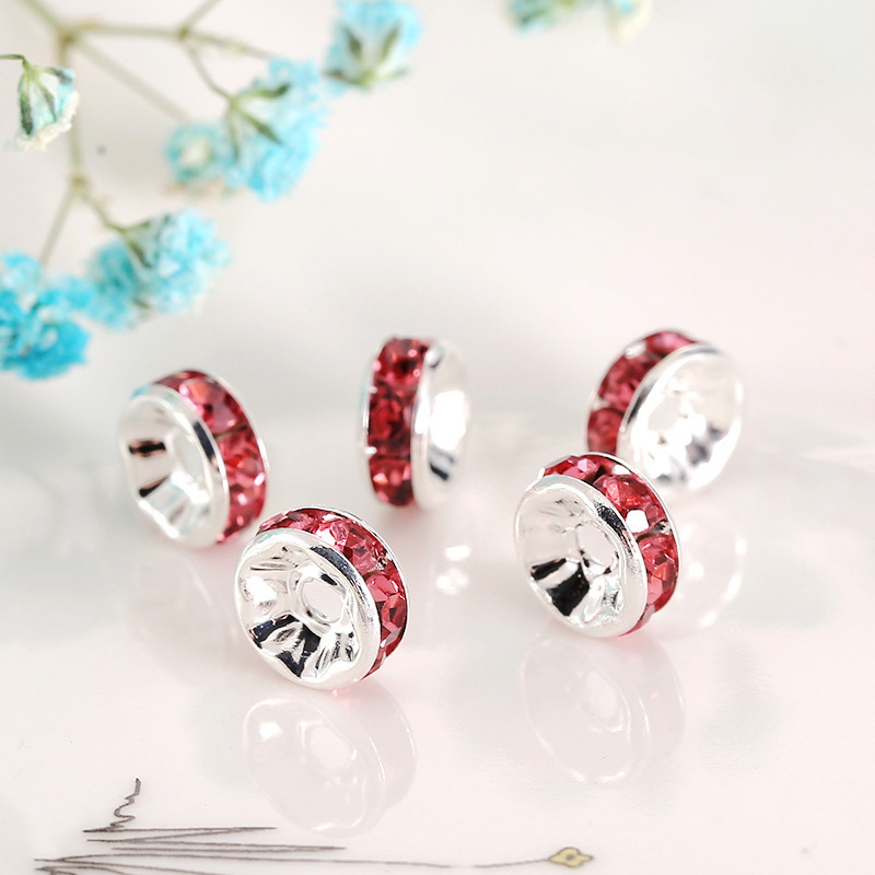 手作りダイヤモンドリングビーズカラーブレスレットダイヤモンドスペーサーホイールリング 6/8/10/12 ミリメートル diy ジュエリーアクセサリー|undefined