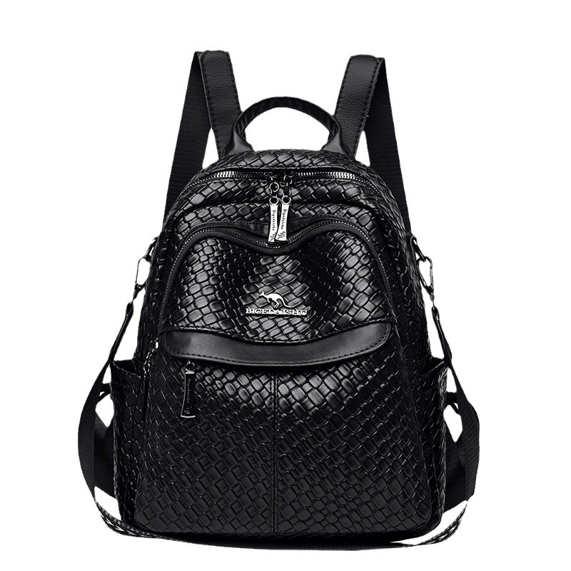 2024 New Kangaroo Genuine Leather Gao Quality Backpack Women's Multi Layered Large Capacity Backpack Lightweight Travel Book Bag_voghion.com