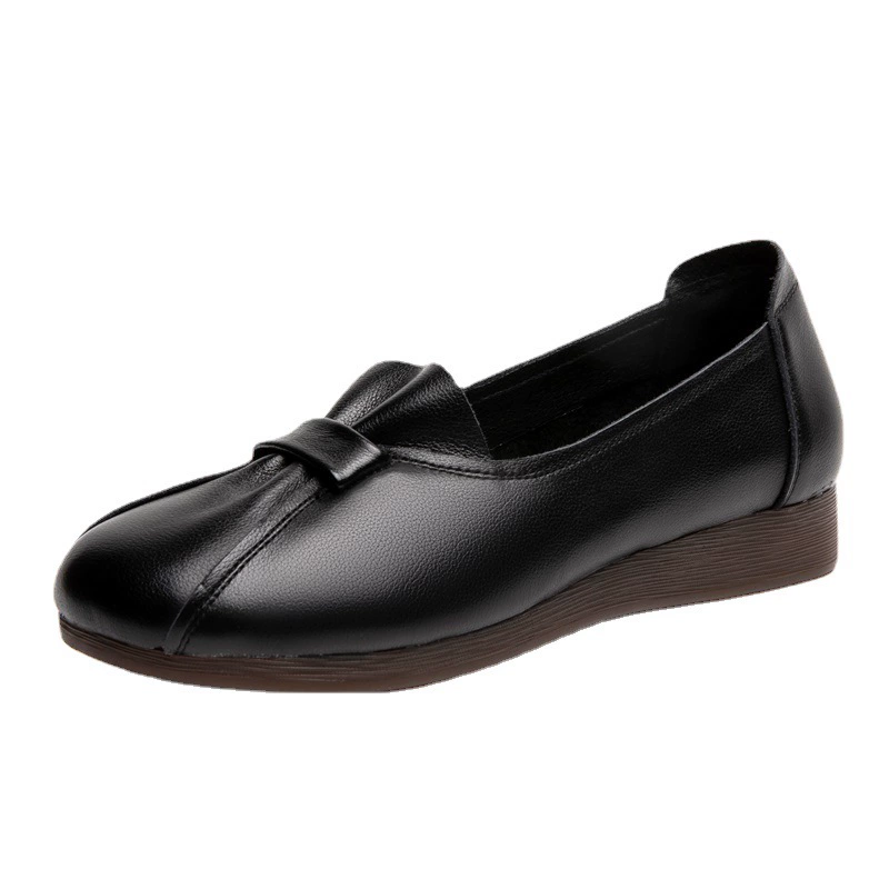 Shoes for mother, footwear, genuine leather, soft sole, for middle age