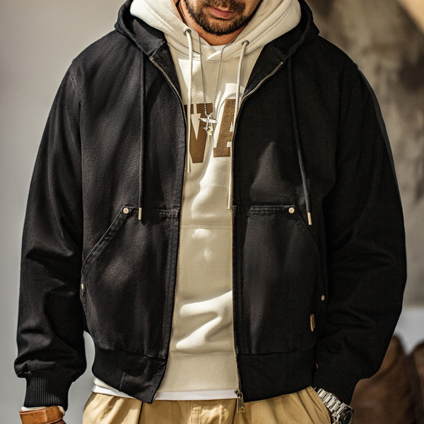Retro short jacket with hood