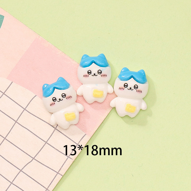 漫画ジイウサギ猫かわいい diy クリーム接着剤携帯電話ケースキーホルダーヘアロープブレスレット樹脂アクセサリー|undefined