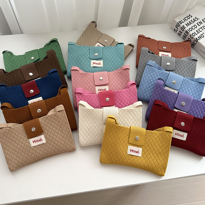 Bolso bandolera 2024 nuevo estilo dopamina color moda todo fósforo diario viajero casual bolso de transporte tejido de estilo japonés y coreano