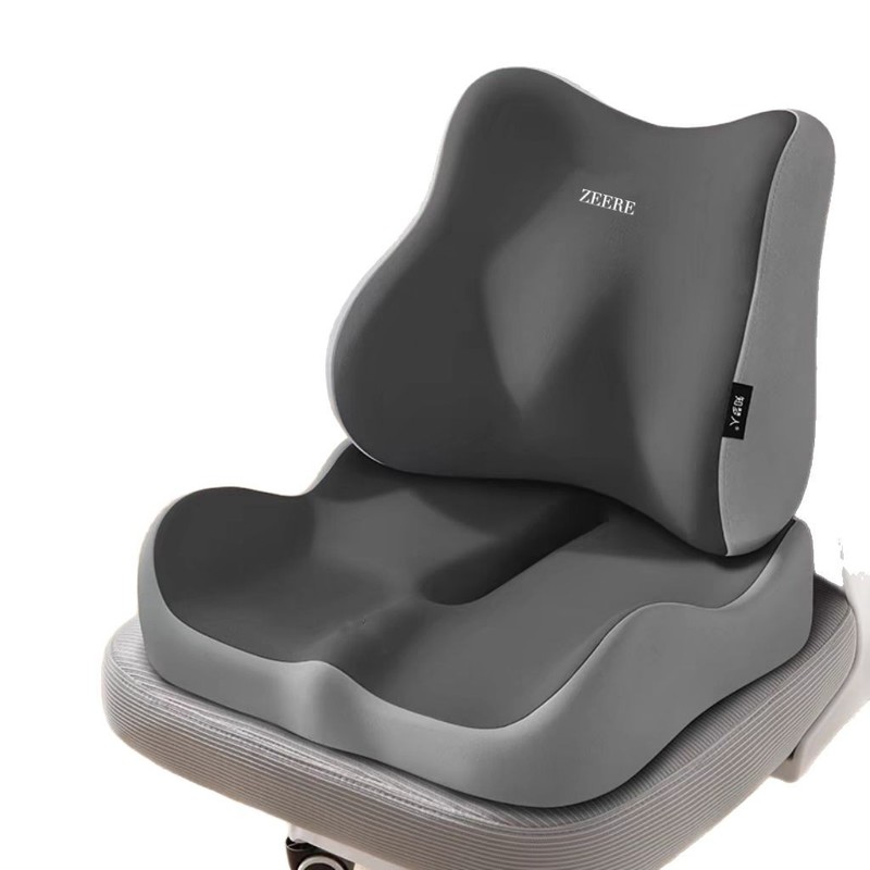 低反発クッション、オフィスチェア用クッション、長時間座る学生寮用背もたれ一体型クッション、腰を保護するシートクッション|undefined